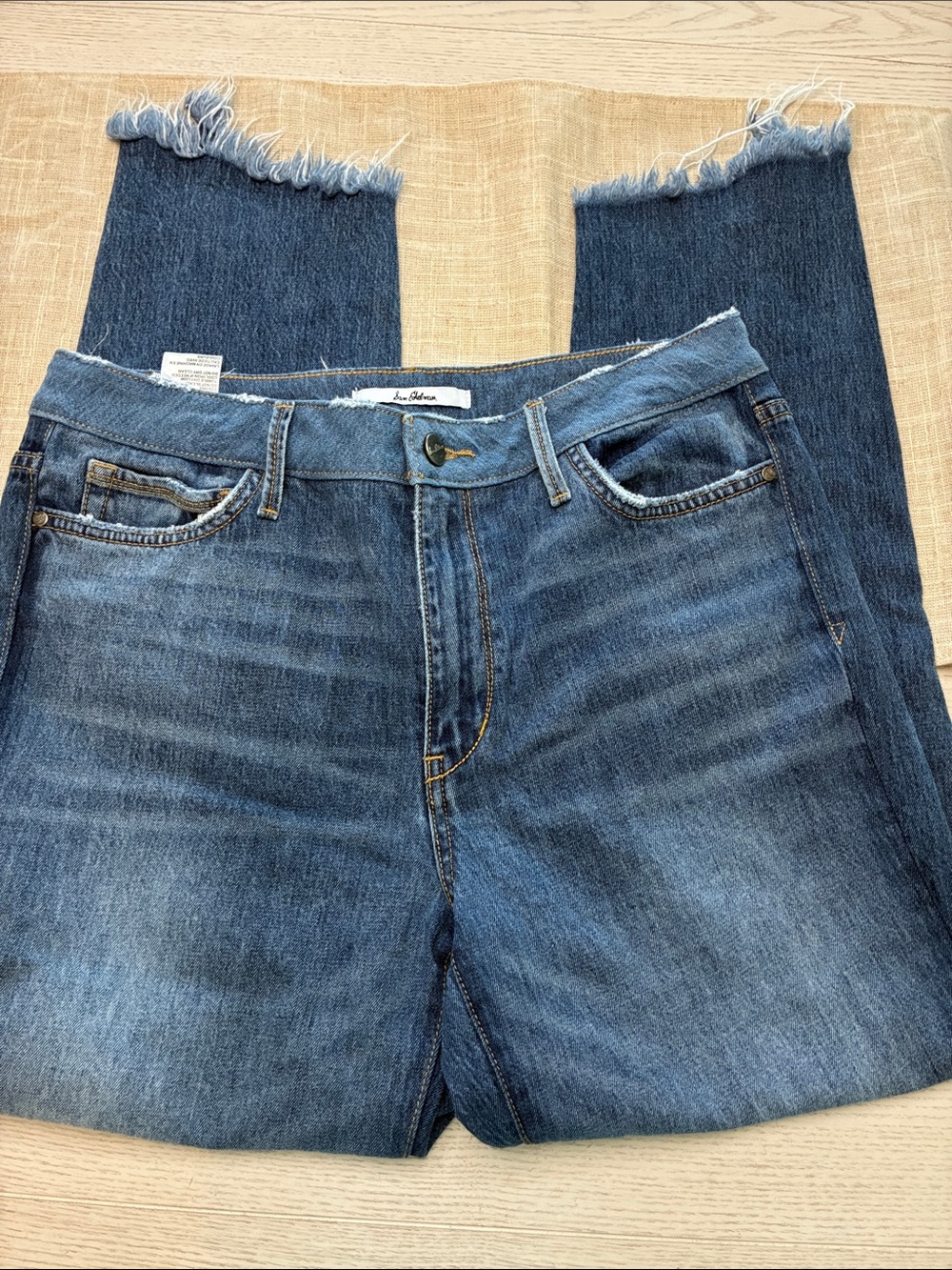 Sam Edelman - The Mary Jane Jeans - Blue Frayed Hem